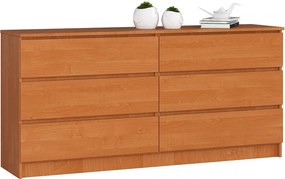 Komoda AKORD K160 Olcha 160 cm 6 szuflad kolor Olcha mat 160x40x77 cm