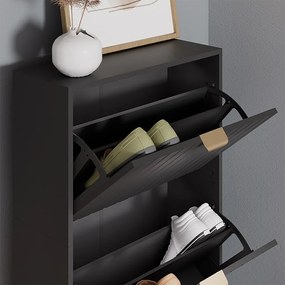 Szafka na buty czarny 60x23.5x128.5 helge