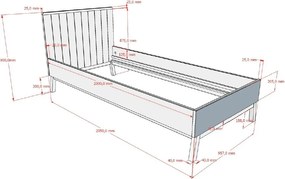 Beżowe łóżko dziecięce z litego drewna sosnowego bez stelaża 90x200 cm Sezane – Vipack