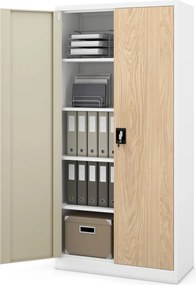 Szafa biurowa Eco Design Jan 90x40x185 cm biały/dąb sonoma