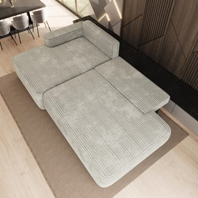 Masseno Narożnik AVINI z funkcją spania i pojemnikiem na pościel Narozniki L, Rozkładana sofa - Jasnoszary, TILIA 83