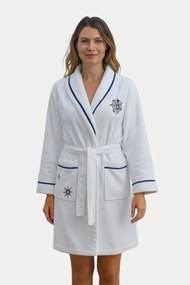 Damski krótki szlafrok MARINE LADY S Ciemnoniebieski