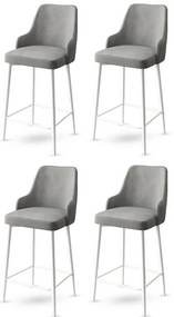 Zestaw krzeseł barowych Enox Grey and White, 4szt., 4 szt.