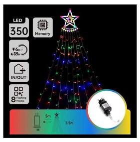 Aigostar - LED RGBY zewnętrzna dekoracja bożonarodzeniowa 350 diod LED/6 W/230 V 3,5 m IP44