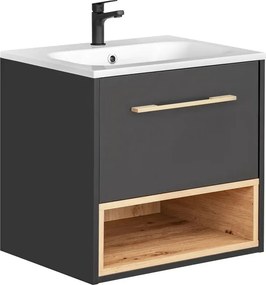 Podwieszana szafka łazienkowa z umywalką 60 cm L7-T86