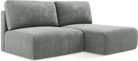 Otwarty Prawy narożnik z funkcją spania - z tkaniny szenilowej - szary - KONA