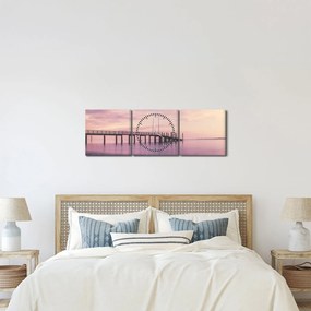 Obraz - Port (z zegarem) (90x30 cm)
