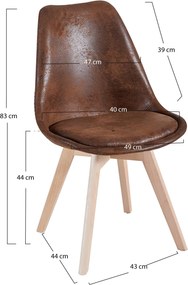 Zestaw 4 Krzese Synk Vintage