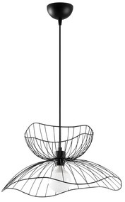 Czarna lampa wisząca z metalowym kloszem ø 50 cm Farac – Opviq lights