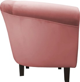 Fotel Milo tkanina Welur wygodny fotel tapicerowany do salonu i sypialni : Kolor nogi - Venge, Kolor tkaniny - VELVET - MG58, Wysokość nogi - 15 cm