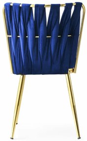 Zestaw krzeseł do jadalni Kusakli Navy Blue andGold, 4 szt., 4 szt.