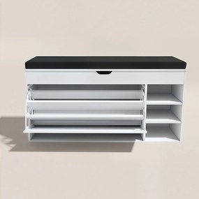 Szafka na buty z siedziskiem i wysuwanymi półkami GRADIA, 100 x 34 x 50 cm