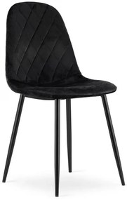 Zestaw czarnych aksamitnych krzeseł 4 szt. S6-W10