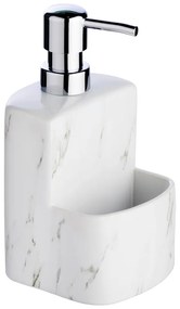 Biały ceramiczny dozownik do mydła Wenko Festival Marble, 380 ml