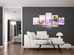 Obraz - Abstrakcja, krajobraz (125x70 cm)