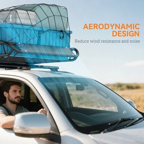 SPORTNOW Uniwersalny Bagażnik Dachowy Kosz Dachowy z Deflektorem Wiatru, do 150 kg, 116 x 92 x 11,5 cm na SUV-y i Pickupy, Czarny | Aosom PL