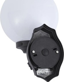 Klasyczna zewnętrzna lampa ścienna czarna z opalowym szkłem IP44 - Champs