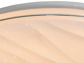 Lampa sufitowa biała 38 cm z wbudowanym LED z pilotem - Damla Nowoczesny Oswietlenie wewnetrzne