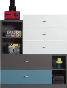Komoda FIUME 90 cm do Salonu Sypialni 5 Szuflad Grafit