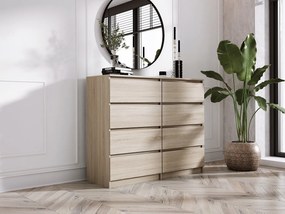 Komoda z 8 szufladami, dąb sonoma, 120 x 39 x 101 cm