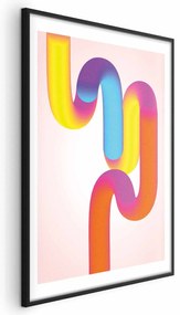 Plakat Tęczowe Rurki 29,7x42 cm z ramą czarną z marginesem ARTGEIST B