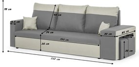 Kanapa sofa 3 os z funkcją spania DAKOTA2 Jasny brąz/Ciemny brąz