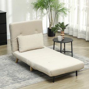 HOMCOM Fotel 2 w 1, fotel relaksacyjny, łóżko dla gości, 72 cm x 78 cm x 79 cm, Szary | Aosom PL