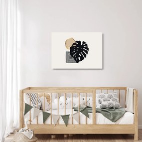 Obraz na szkle - Abstrakcja z tropikalnymi liśćmi N⁰2 (70x50 cm)