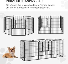 PawHut Wybieg dla zwierząt metalowa bramka konfigurowalny czarny 79x100cm | Aosom PL