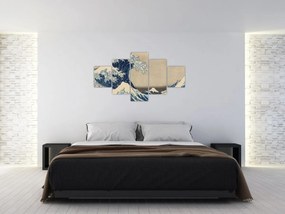 Obraz - Katsushika Hokusai, Under the Wave off Kanagawa, reprodukcje (125x70 cm)