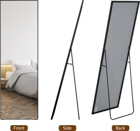 HOMCOM Duże lustro stojące, lustro ścienne, lustro pełnej długości, 161,5 cm, srebrne | Aosom PL