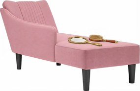 Tapicerowany różowy szezlong z podłokietnikiem H2-B87