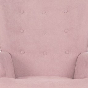 Fotel z podnóżkiem PINK2, różowy