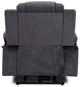 Fotel Masujący FENIX z Funkcją Wstawania Elektrycznie Rozkładany Ciemny Popiel Nowoczesny