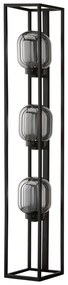 Czarna lampa stojąca ze szklanym kloszem (wysokość 130 cm) Regi – Fischer &amp; Honsel
