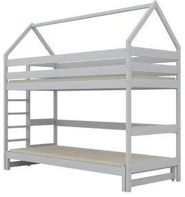 Łóżko piętrowe domek TOBI 1 200x80 białe drewniane KOCOT KIDS