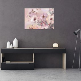 Obraz na szkle - Kolaż artystyczny z motylami (70x50 cm)