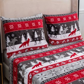 PrzytulneMieszkanie.pl PrzytulneMieszkanie.pl Pościel z mikropluszu SNOWY FOREST szara Rozmiar pościeli: 2 szt 70 x 90 cm | 200 x 220 cm
