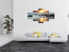 Obraz - Skąpane w słońcu morze (125x70 cm)