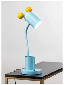 Jasnoniebieska lampa stołowa z metalowym kloszem (wysokość 50 cm) Mouse – GTV