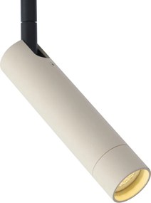 Nowoczesny reflektor beżowy z czarnym do systemu szynowego 1-fazowego - Iconic Ivy