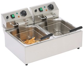 Profesjonalna frytownica elektryczna 2×6 litrów, 2×2500 W