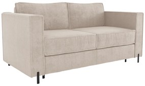 Kanapa 4-osobowa rozkładana typu express z beżową teksturowaną tapicerką - Miejsce do spania 160 cm - Materac 20 cm - ELORYA