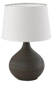Ciemnobrązowa lampa stołowa z ceramiki i tkaniny Trio Martin, wys. 29 cm