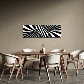 Abstrakcyjny obraz z paskami zebry (z zegarem) (90x30 cm)