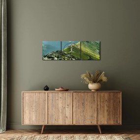 Obraz - Krajobraz górski (z zegarem) (90x30 cm)