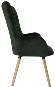 Ciemnozielony aksamitny fotel COZY