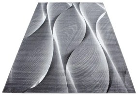 Dywan nowoczesny Parma wstęgi szaro-czarny 80 cm x 150 cm