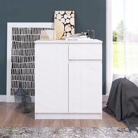 Komoda 2d 1s do sypialni garderoby salonu biały 73/86 cm