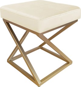 Pufa ZOA tkanina Welur loft ławka podnóżek metal : Kolor Stelaża - Złoty, Kolor tkaniny - VELVET - MG50, Typ tkaniny - Velvet